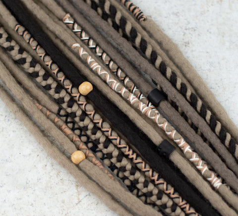 Ash Blonde Viking Ponytail Wool Dreads