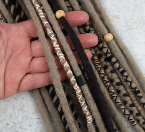 Ash Blonde Viking Ponytail Wool Dreads