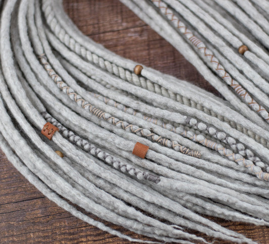 Beige Viking Hair Extensions for Grey Hair 1100