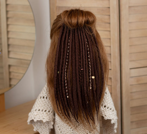 Chocolate Wool Dreads Ponytail