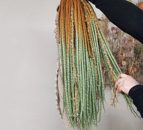 Forest fairy wool dreadlock extensions - full set