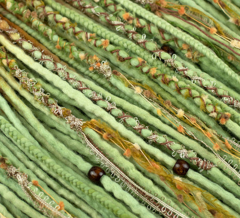 Forest fairy wool dreadlock extensions - full set