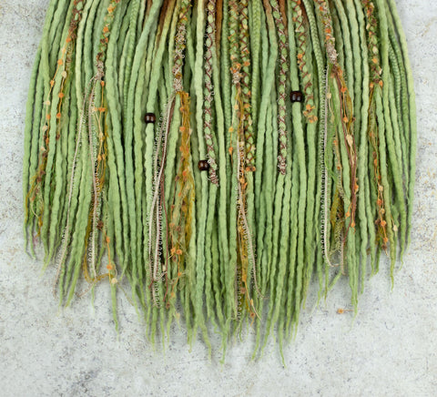 Forest fairy wool dreadlock extensions - full set