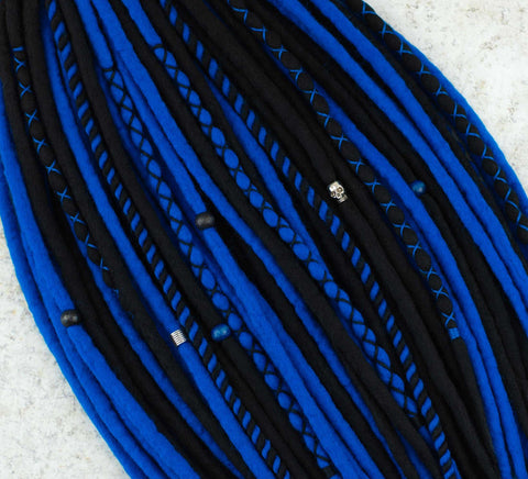 Forget Me Not Black and Blue Hair Extensions