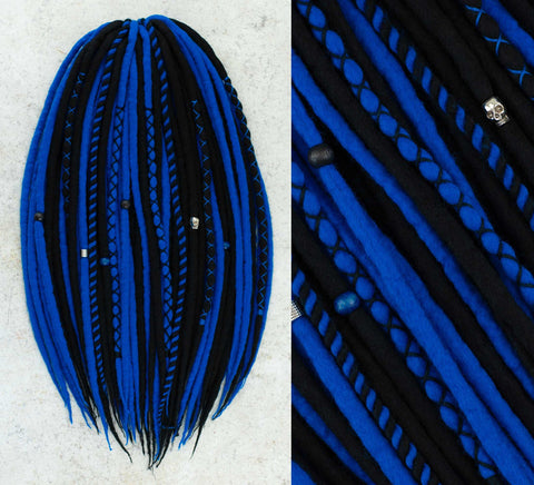 Forget Me Not Black and Blue Hair Extensions