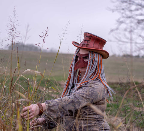 Orange and grey hair extensions 'Fox'