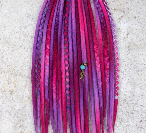 Fuchsia wool dreads
