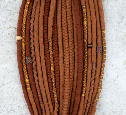 Ginger Viking Wool Dread Ponytail