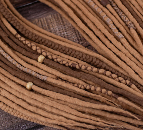 Golden Blonde Viking Wool Dreadlock Extensions