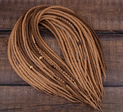 Golden Blonde Viking Wool Dreadlock Extensions