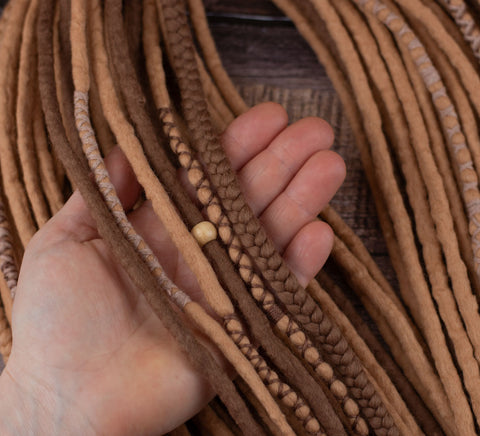 Golden Blonde Viking Wool Dreadlock Extensions