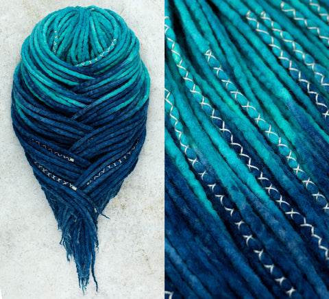Jeans wool dreadlock extensions