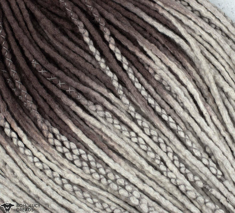 Latte wool dreadlock extensions