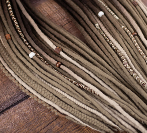Light Ash Ombre Viking Wool Dreads