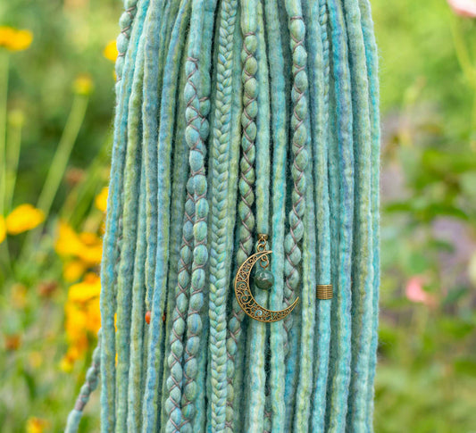 Luna moth wool dreads 1100