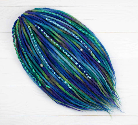 Mermaid wavy wool dreadlocks