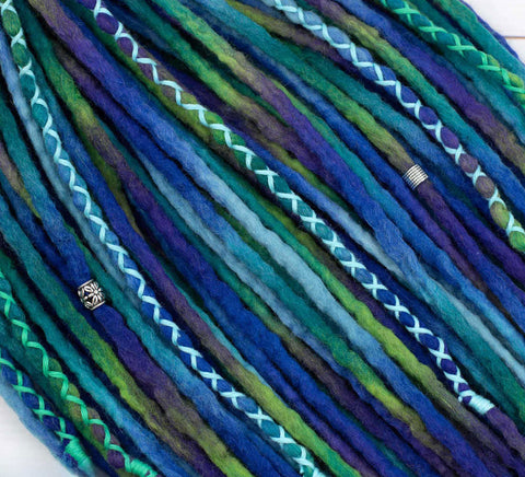 Mermaid wavy wool dreadlocks