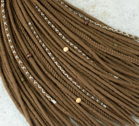 Nut wool dreadlock extensions