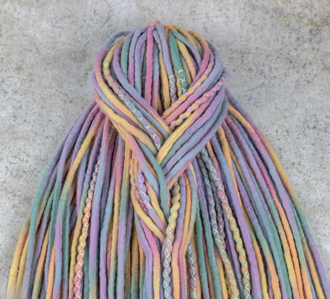 Pastel wool dreadlocks