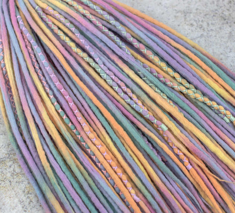 Pastel wool dreadlocks