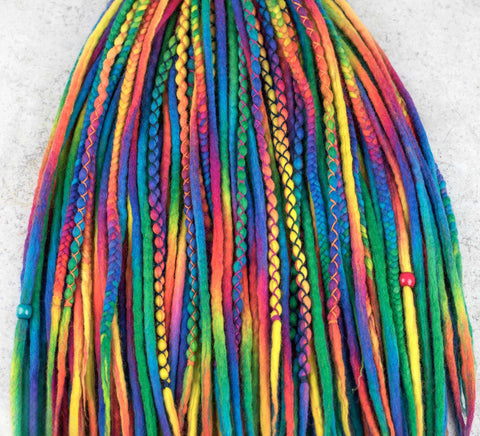 Rainbow set of 50 single ended hair extensions