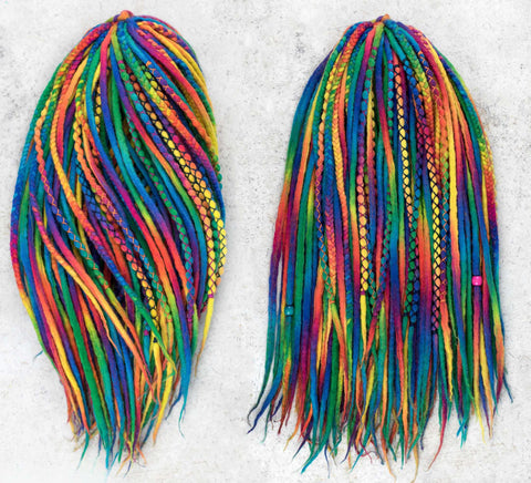 Rainbow dreadlock extensions