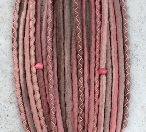 Rose pergola Wool Dreads Ponytail