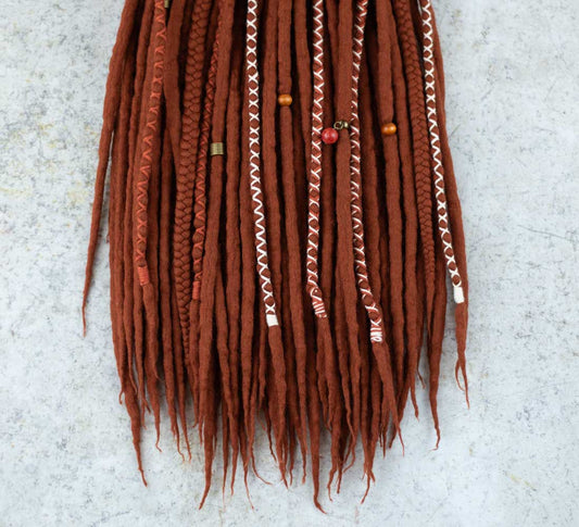 Sienna wool dreadlock with braids 1100