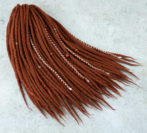 Sienna wool dreadlock with braids