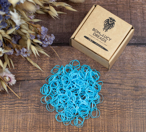 Jeans blue ombre wool dreadlock extensions - full set (60 DE)