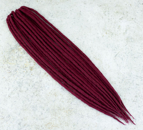 Wine red wool locs (Set of 10 pcs)
