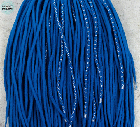 Royal blue merino wool dreadlocks