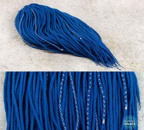 Royal blue merino wool dreadlocks