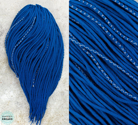 Royal blue merino wool dreadlocks