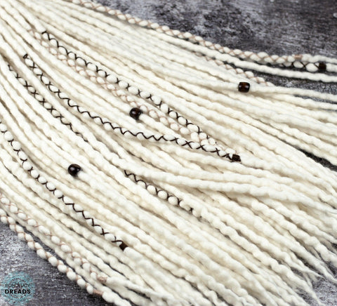 Natural white merino wool dreads