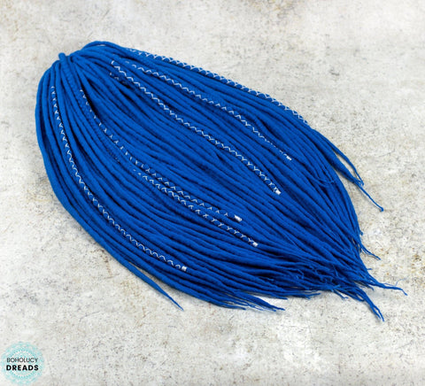 Royal blue merino wool dreadlocks